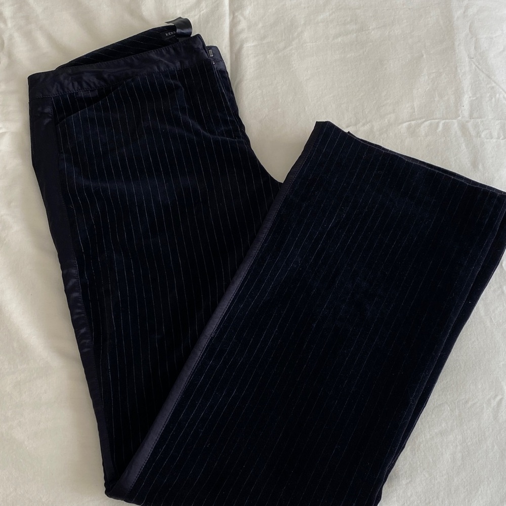 Women’s Kenneth Cole Black Pinstripe Velour Pants